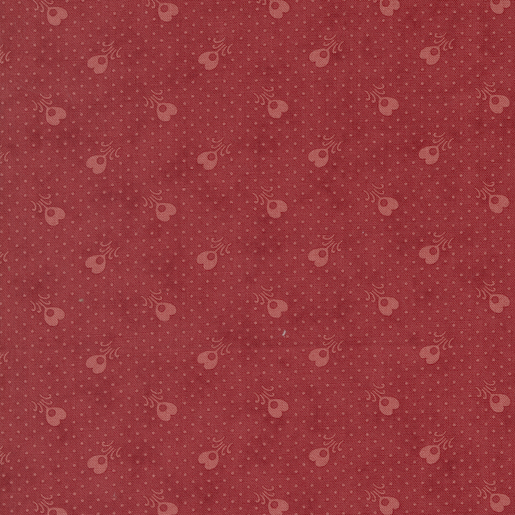 Quilting Fabric - Heart Flower with Dots in Red from Ridgewood by Minick & Simpson for Moda 14976 17