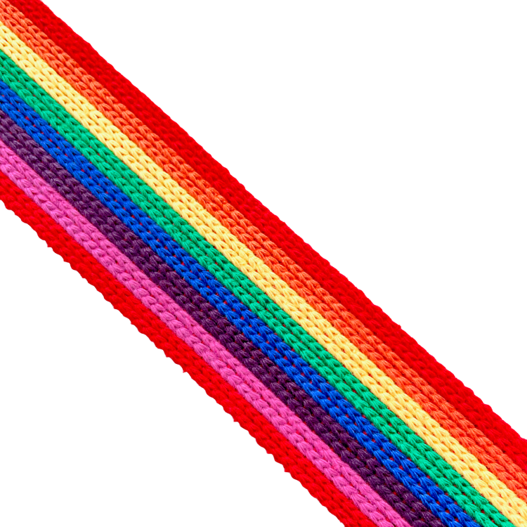 Bag Webbing - 40mm Cotton Blend in Rainbow Stripes