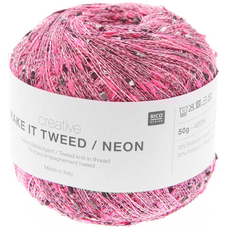 Yarn - Make It Tweed in Neon Pink 2 by Rico Design