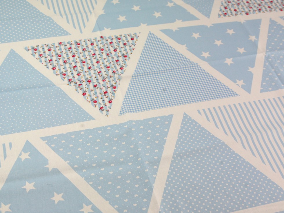 Blue Bunting - Cotton Poplin by Rose & Hubble - Patchwork & Quilting