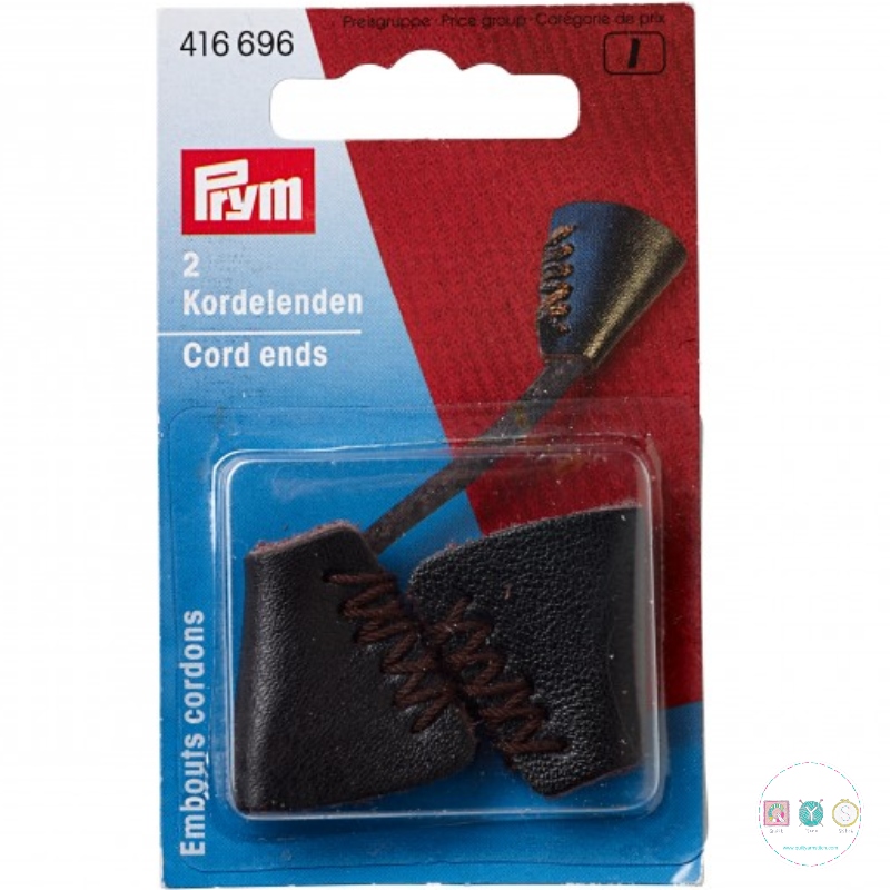 Prym Black Leather Cord Ends - 416695 - Dressmaking Accessories