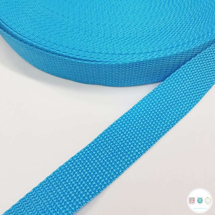 Bag Polypropylene Webbing - Turquoise 25mm Wide