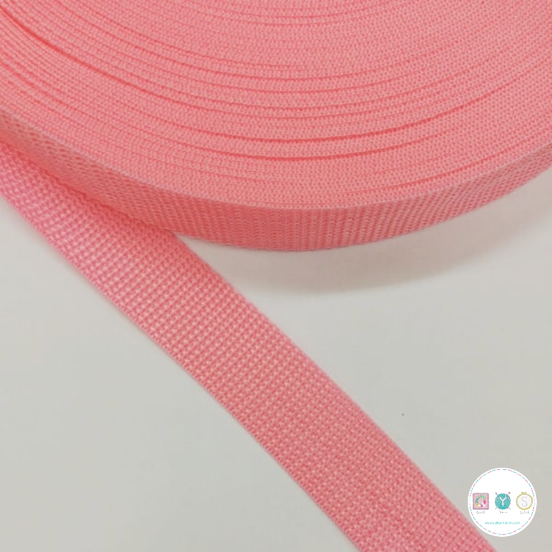Bag Polypropylene Webbing - Pink 25mm Wide