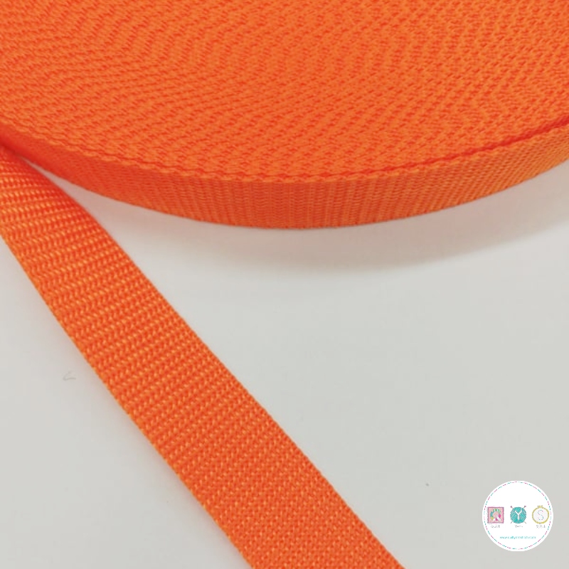 Bag Polypropylene Webbing - Orange 25mm Wide