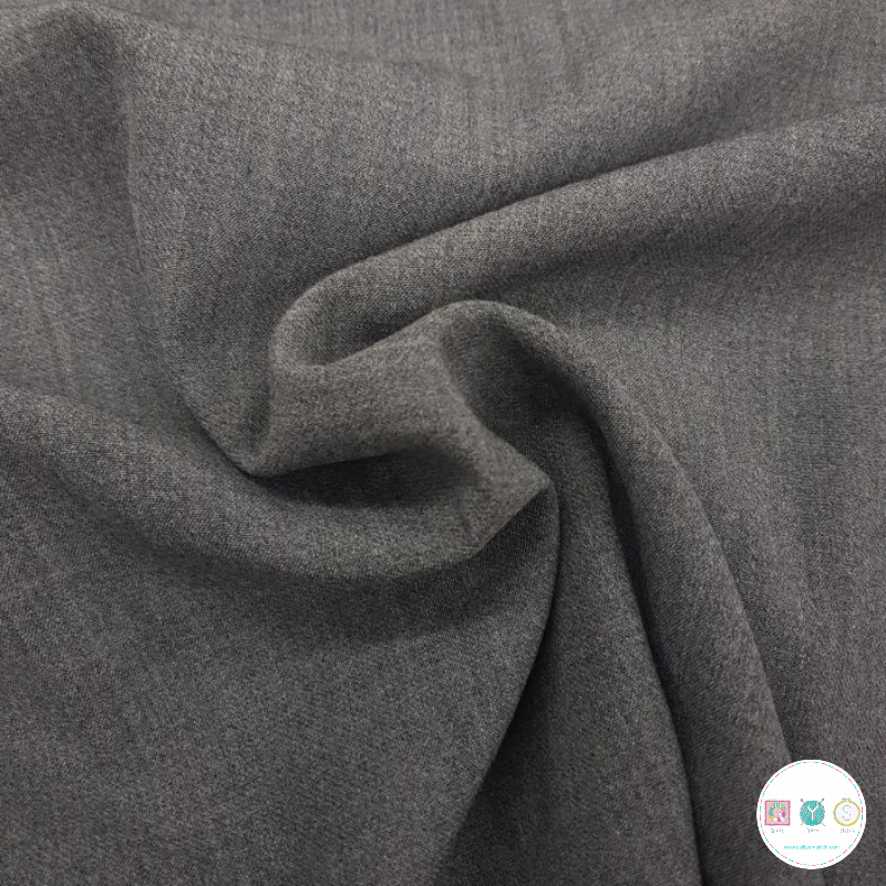 Deadstock - Ex Designer - Italian Wool Suiting Fabric in Grey