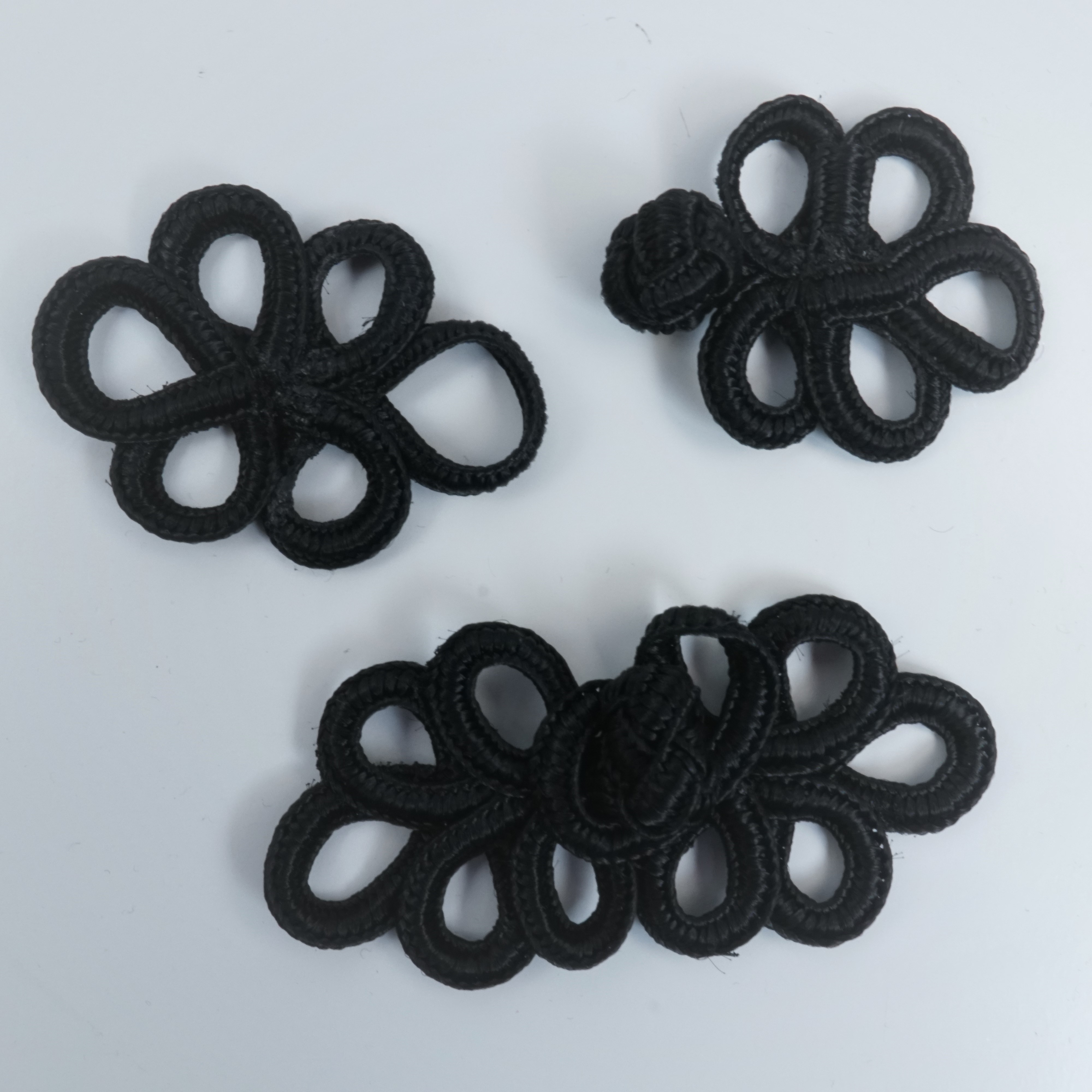 Frog Fasteners, Chinese Knot Fasteners - 2 Pack - Black