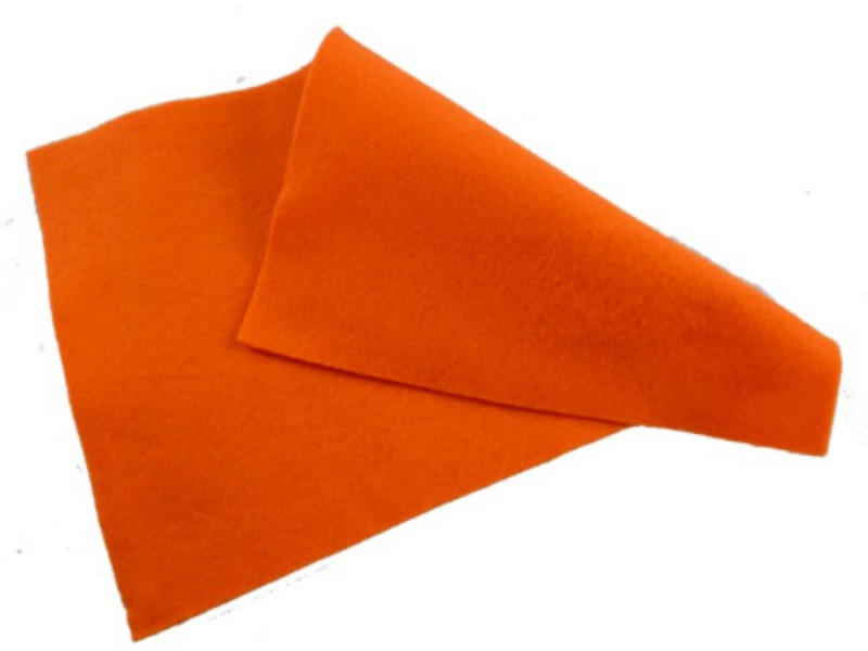 Orange Felt Sheet  - 12" Square - 30cm Square - Crafting Felt