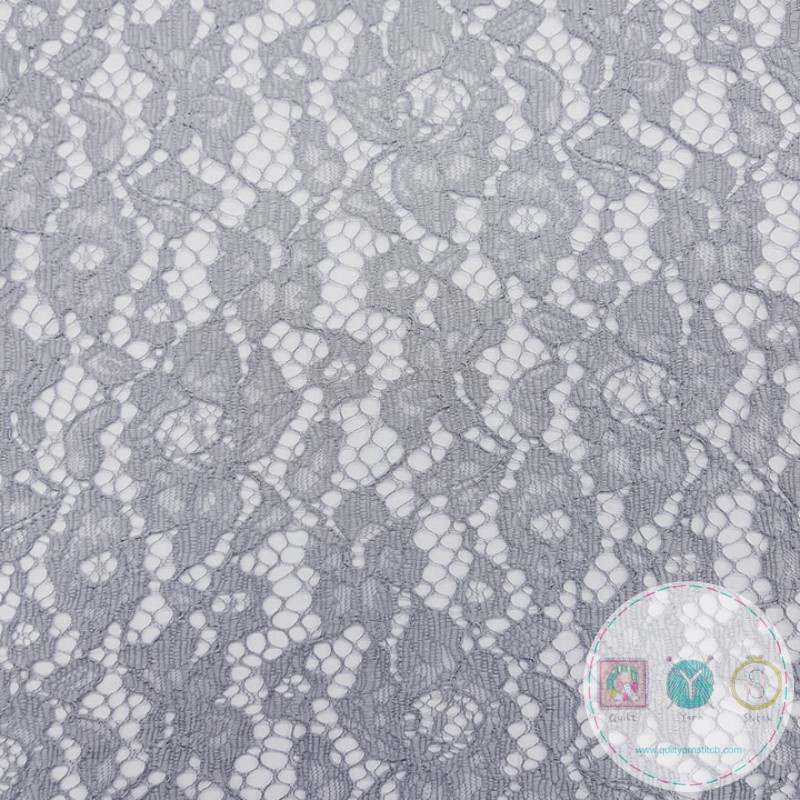 Corded Lace Fabric - Silver