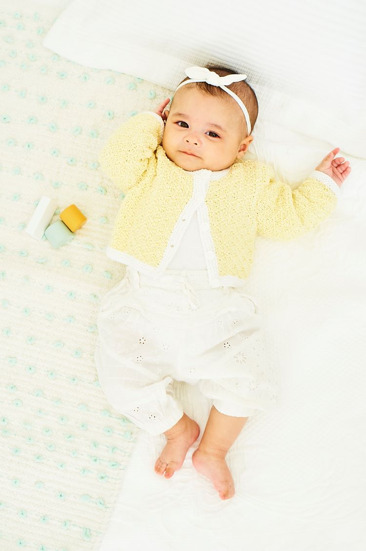 Knitting Pattern - Double Knit Textured Baby Cardigan by Stylecraft 9828 