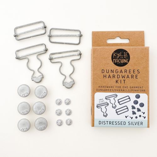 Dungaree Hardware Kit in Distressed Silver by Kylie and the Machine