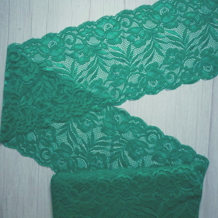 Bra And Lingerie - Stretch Galloon Lace Emerald Green 15cm