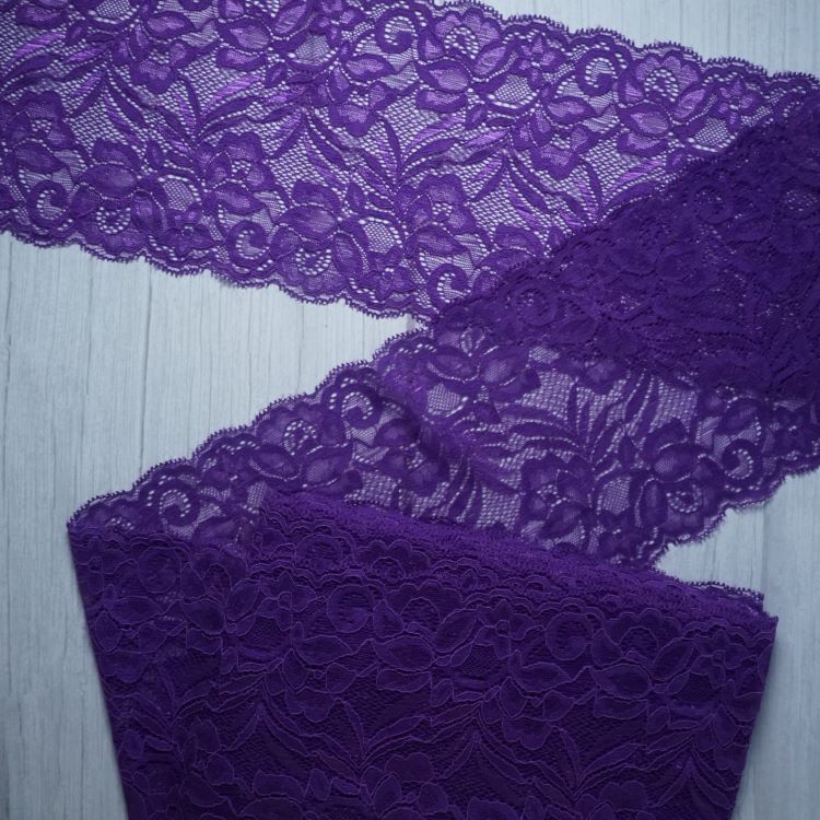Bra And Lingerie - Stretch Galloon Lace Purple 15cm