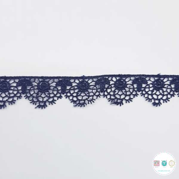 20mm Guipure Lace Trim in Navy