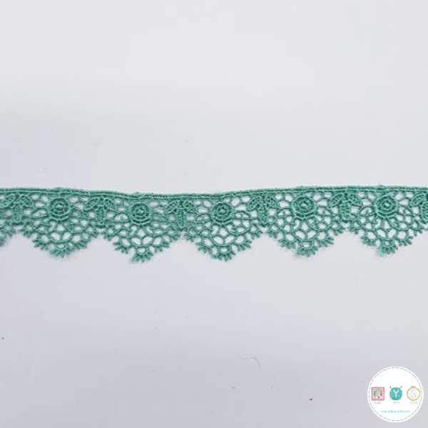 20mm Guipure Lace Trim in Sage Green