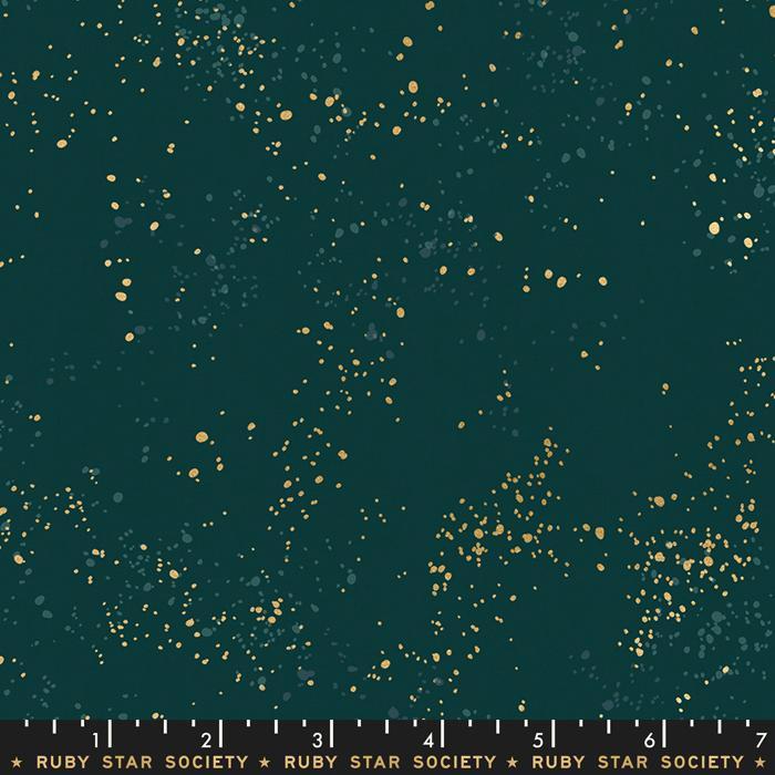 Quilting Fabric - Ruby Star Society Speckled in Pine Green with Metallic Accents Colour RS5027 58M