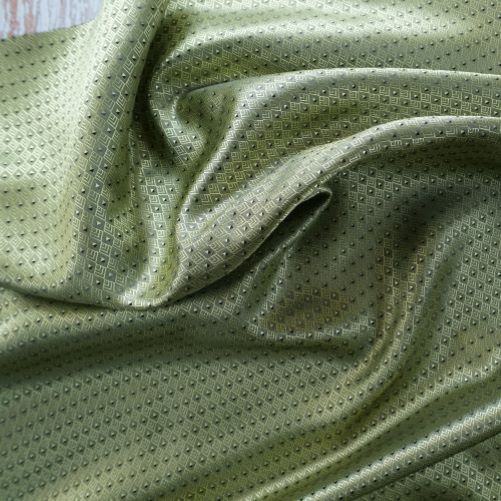 REMNANT - 0.90m - Lining Fabric - Apple Black Dobby Diamond Polyester