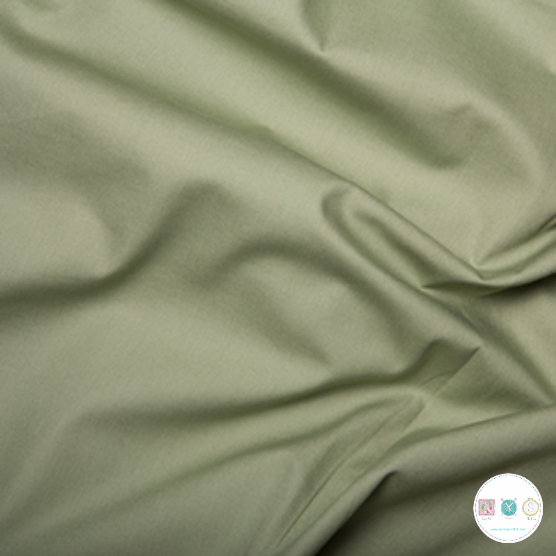 Green Solid Poplin - Cotton Poplin Fabric - by Rose & Hubble - Craft & Dressmaking