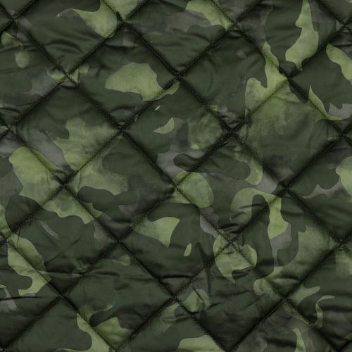 Quilted Fabric - Green Camouflage