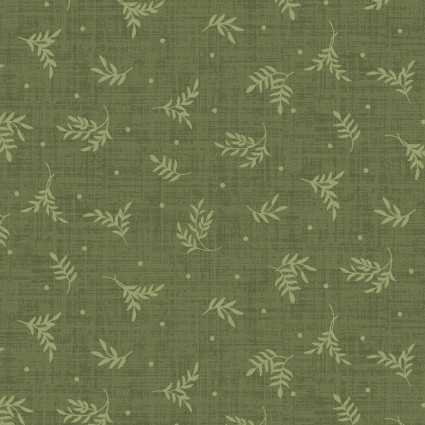 Quilting Fabric - Leaves on Green from Flower and Vine by Monique Jacobs for Maywood Studio 9886 G
