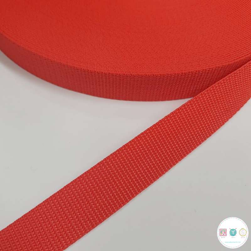 Bag Polypropylene Webbing - Red 25mm Wide
