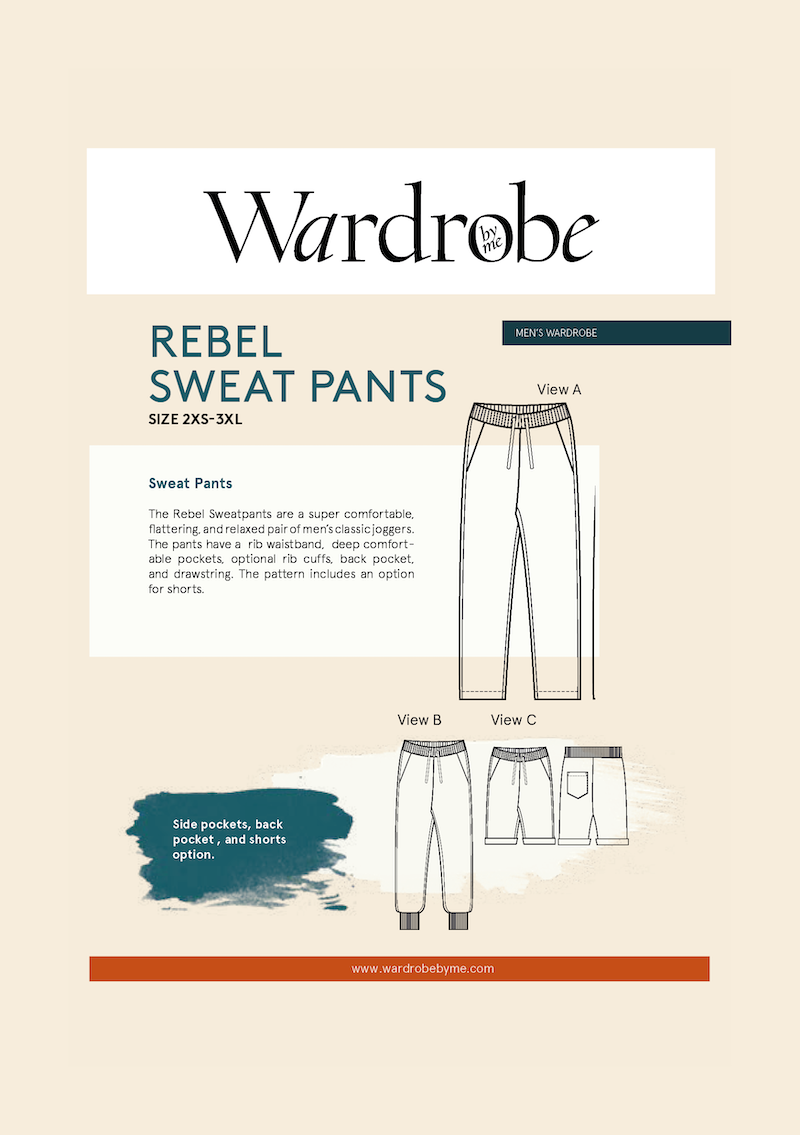  Wardrobe by Me - Rebel Mens Sweat Pants Sewing Pattern