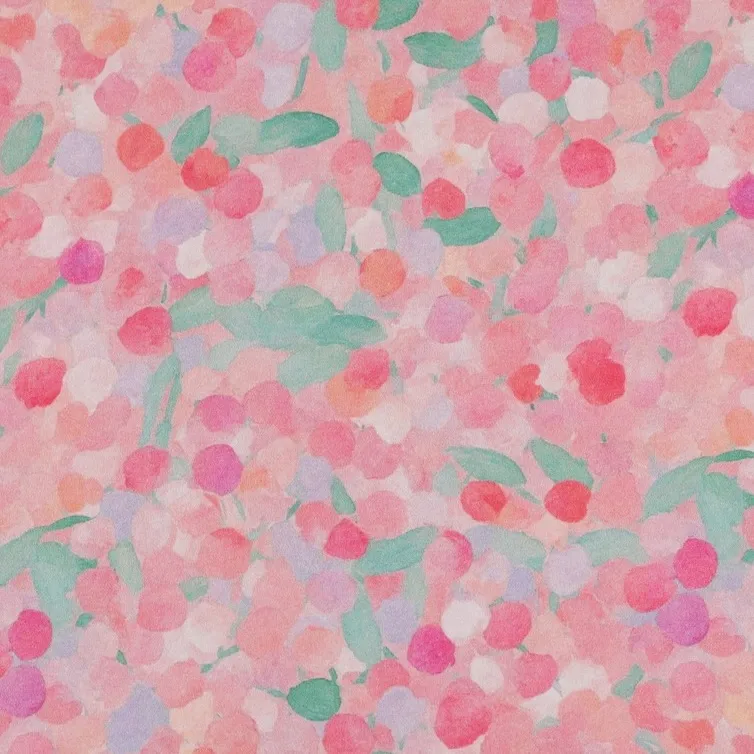 Viscose Satin Fabric with Soft Abstract Floral in Pink Hues