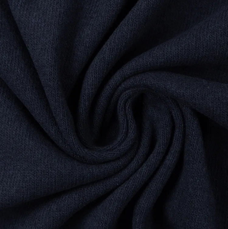 Soft Brushed Knit Sweater Fabric in Navy Blue
