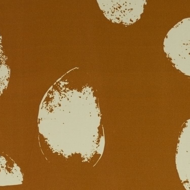 Viscose Fabric with Large Cream Abstract Spots on Rust 