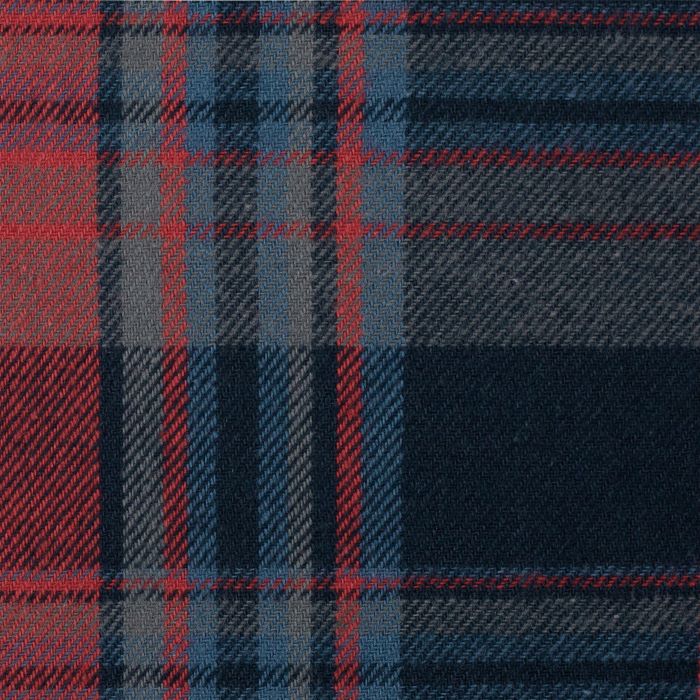 Brushed Cotton Fabric in a Red And Grey Plaid