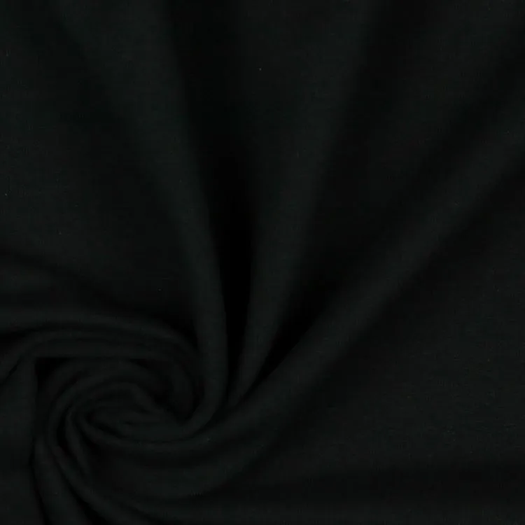 REMNANT - 0.55m - Organic Soft Sweat Jersey Fabric in Black