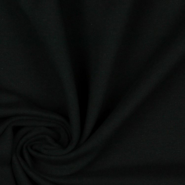Organic Soft Sweat Jersey Fabric in Black 