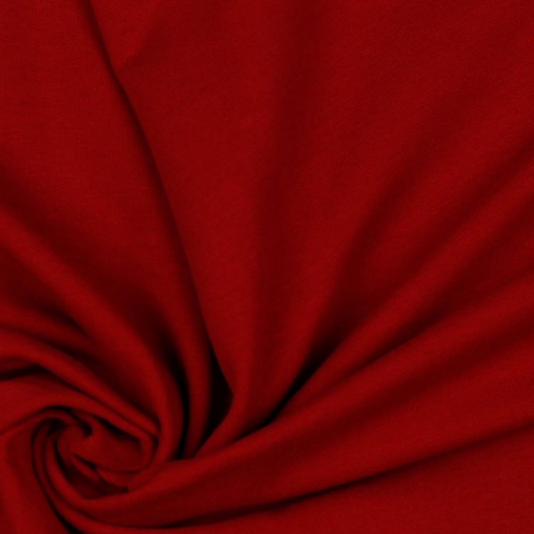 Organic Soft Sweat Jersey Fabric in Dark Red