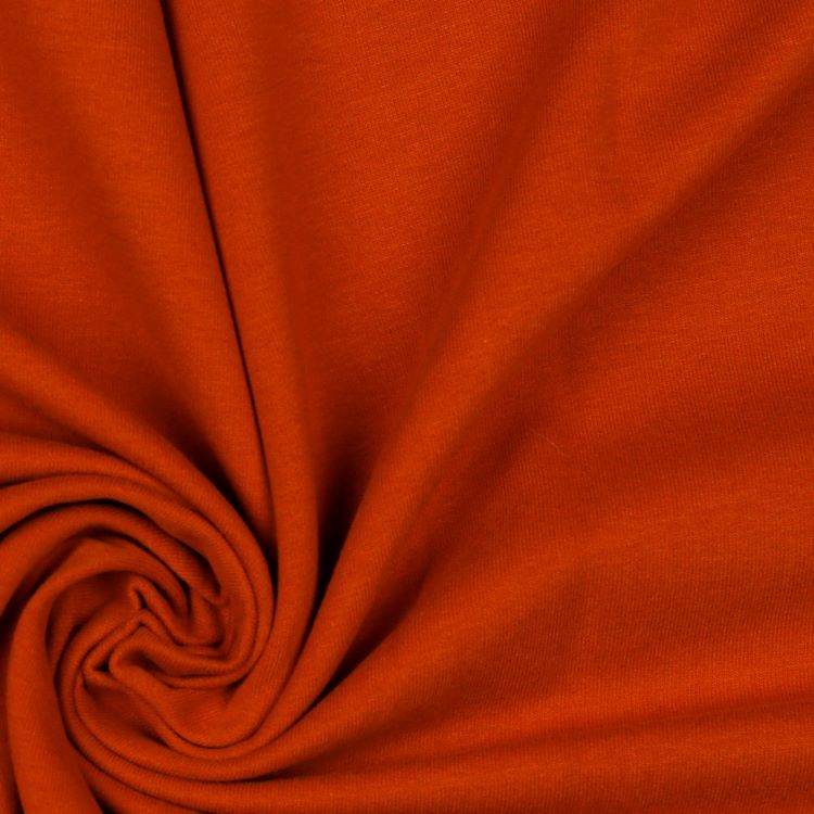 Organic Soft Sweat Jersey Fabric in Rust