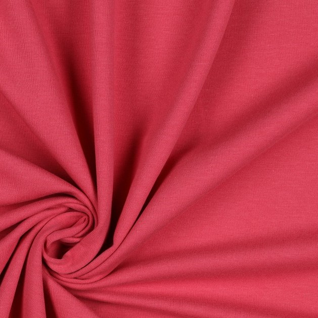 Organic Soft Sweat Jersey Fabric in Spiced Coral Pink