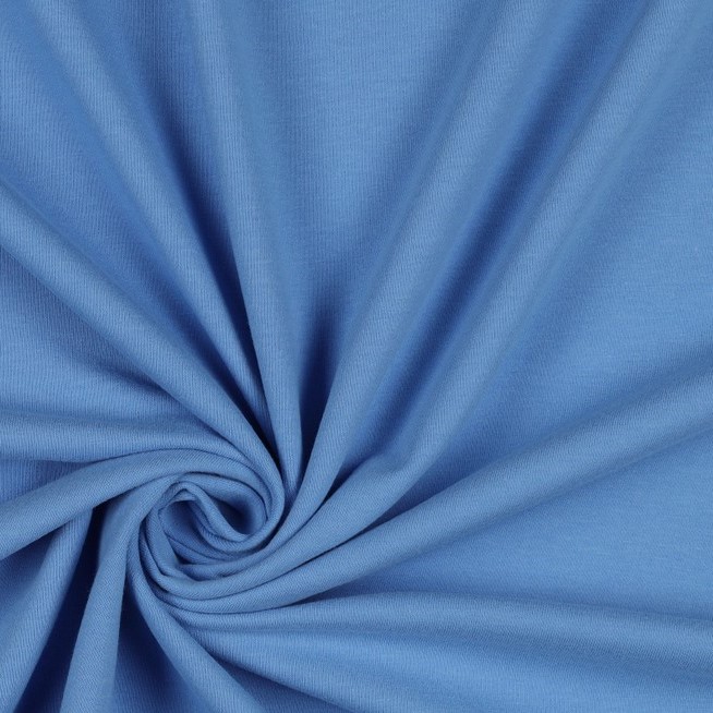 Organic Soft Sweat Jersey Fabric in Summer Blue 