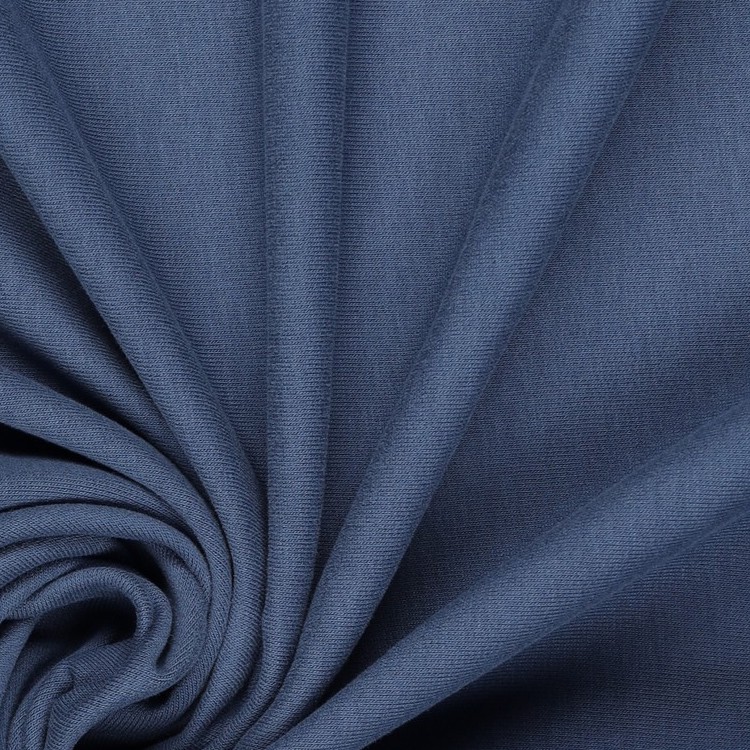 Organic Soft Sweat Jersey Fabric in Indigo Blue