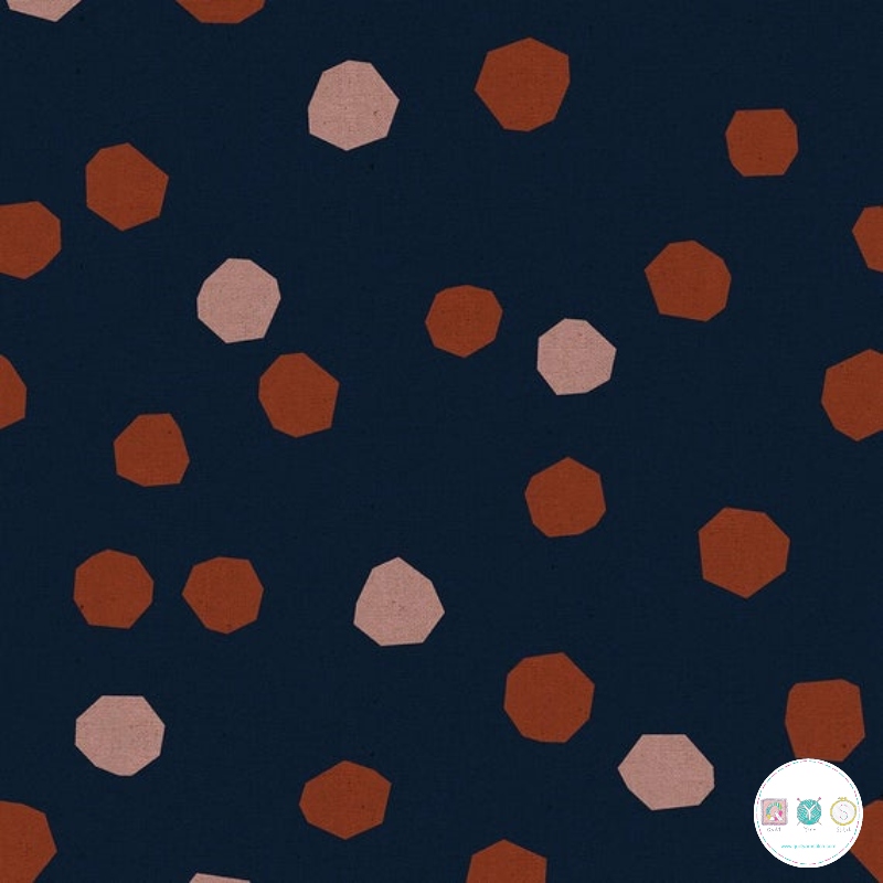 Ruby Star Society - Chunky Dots Indigo RS5024 20L - Cotton Linen Canvas by Moda Fabrics 