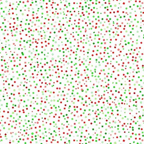 Quilting Fabric - Green and Red Square Dots on White from Hooray by Patrick Lose for Northcott 10226 10