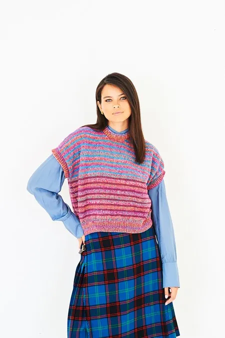 Knitting Pattern - Aran Tank Sweater by Stylecraft 10270