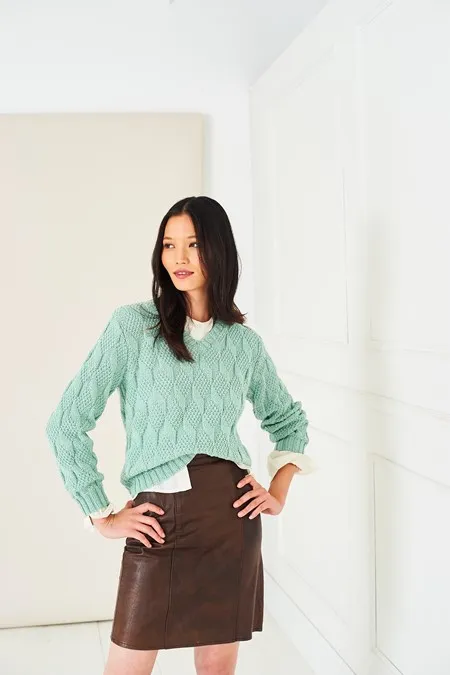 Knitting Pattern - DK Textured Sweater, Top & Scarf by Stylecraft 10282