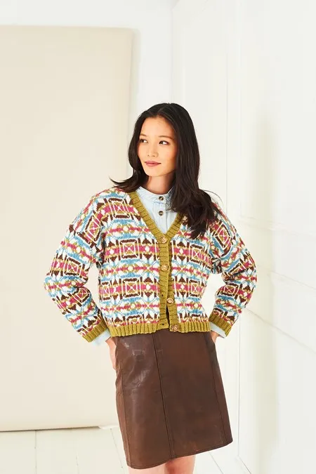 Knitting Pattern - DK Long and Short Colourwork Cardigans by Stylecraft 10283