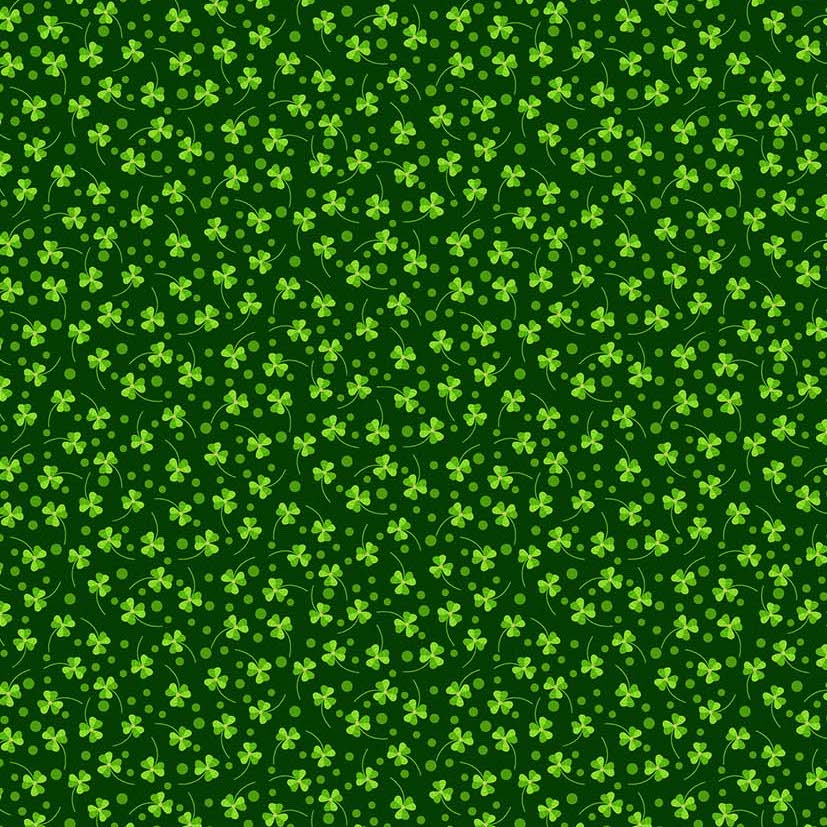 Quilting Fabric - Shamrocks on Green with Metallic Accents from Connemara by Patrick Lose for Northcott 10424M-76