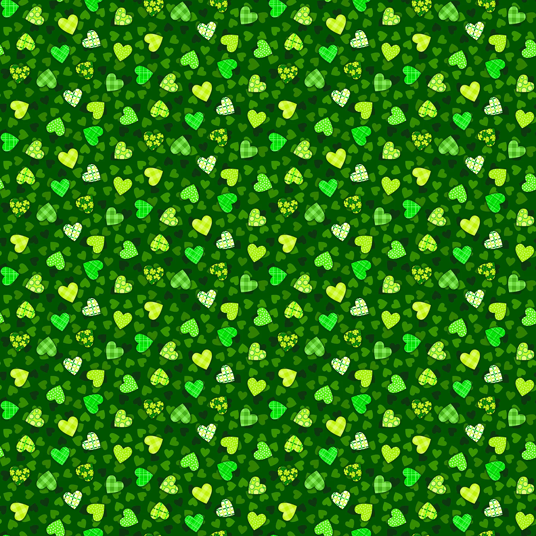 Quitling Fabric - Lucky Hearts from Lucky by Patrick Lose for Northcott - 10524-74