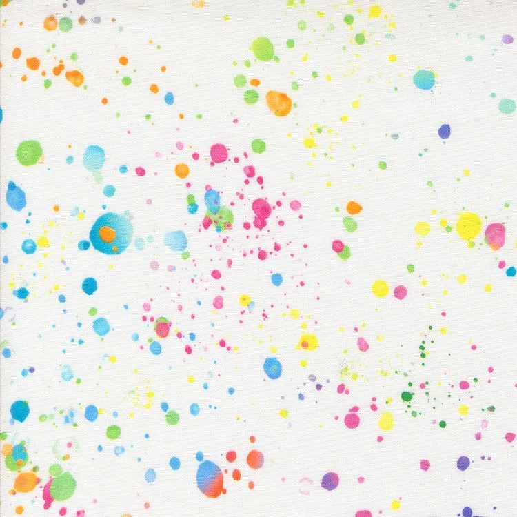 Quilt Backing Fabric 108" Wide - Paint Splatter Drops on White from Gradients Euphoria by Moda 108024 11