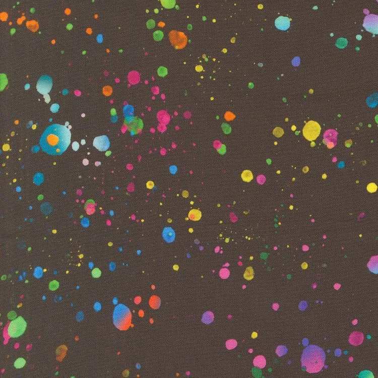 Quilt Backing Fabric 108" Wide - Paint Splatter Drops on Black from Gradients Euphoria by Moda 108024 12