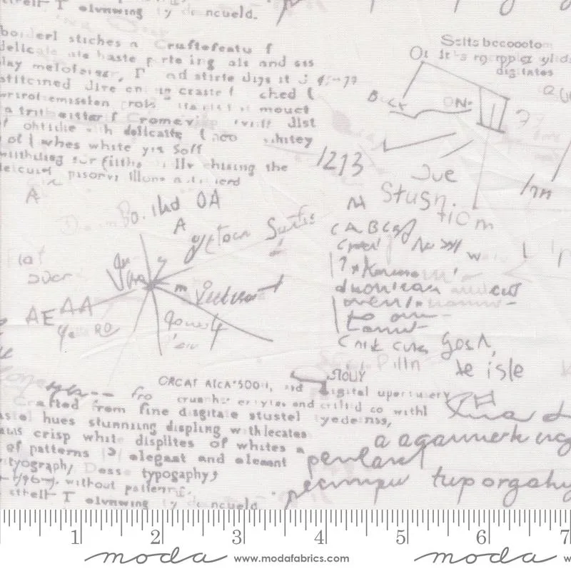 Quilt Backing Fabric 108" Wide - Anotations on White from Modern Backgrounds by Zen Chic for Moda 108028 11