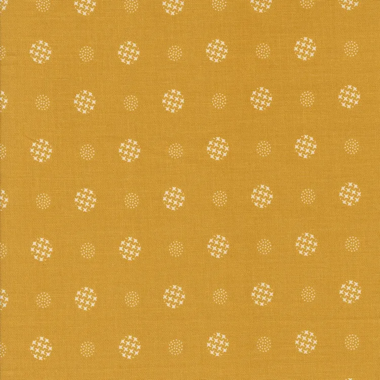 Quilting Fabric - Dotted Circles on Honey Yellow from Color Crush by V and Co. for Moda 10886 47