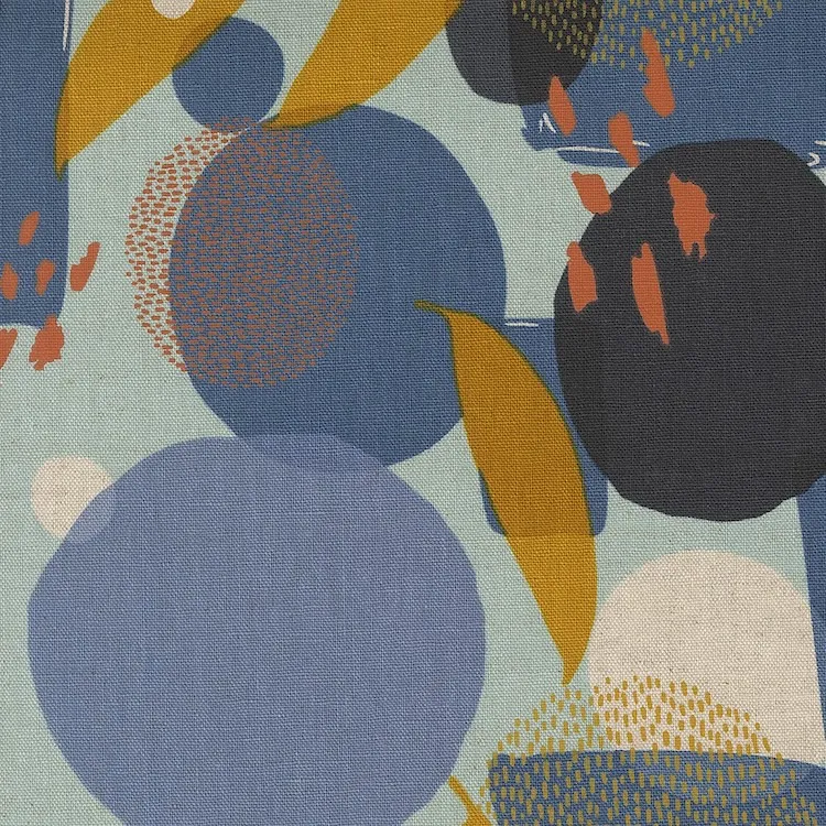 Cotton Linen Canvas - Abstract on Blue from Urban Whispers by Zen Chic for Moda 11650 16L