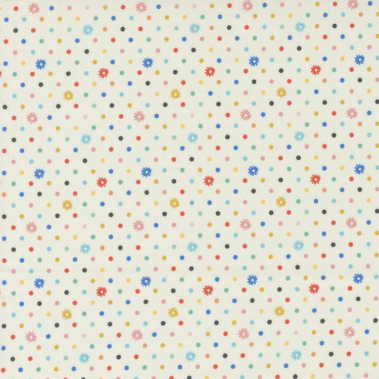 Quilting Fabric - Dots and Daisies on Off White from Julia by Crystal Manning for Moda 11928 11