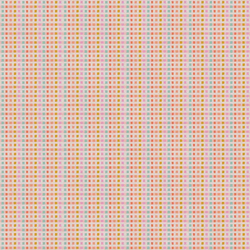 Quilting Fabric - Square Dot Stripes on Cream from Dino Daydreams by Iris + Sea for Paintbrush Studio 12023514